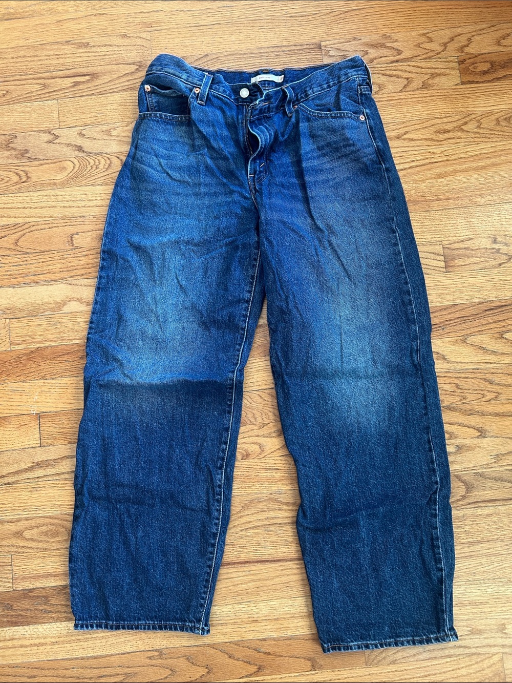 Levi's Baggy Dad Jeans in Dark Blue Denim